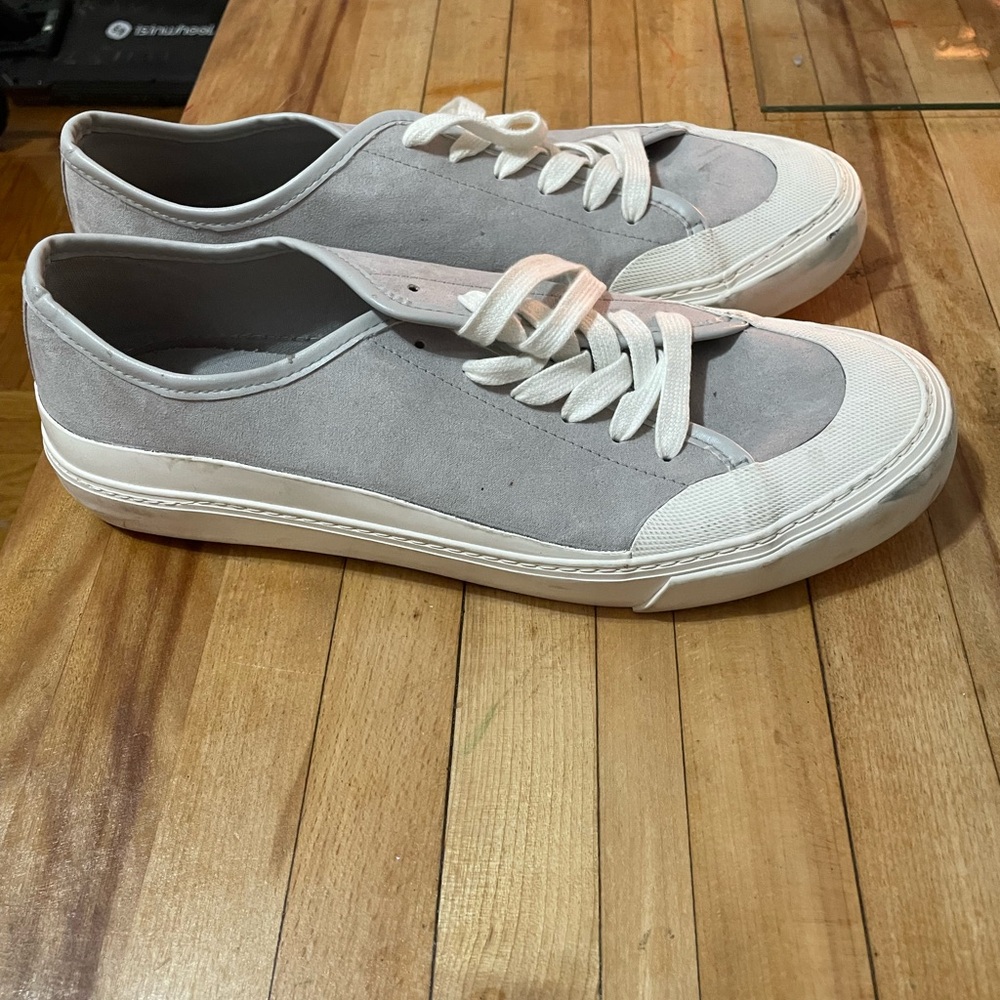 Gray and White Canvas Sneakers